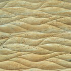 Natural travertine 3d bertekstur dinding seni cladding tile
